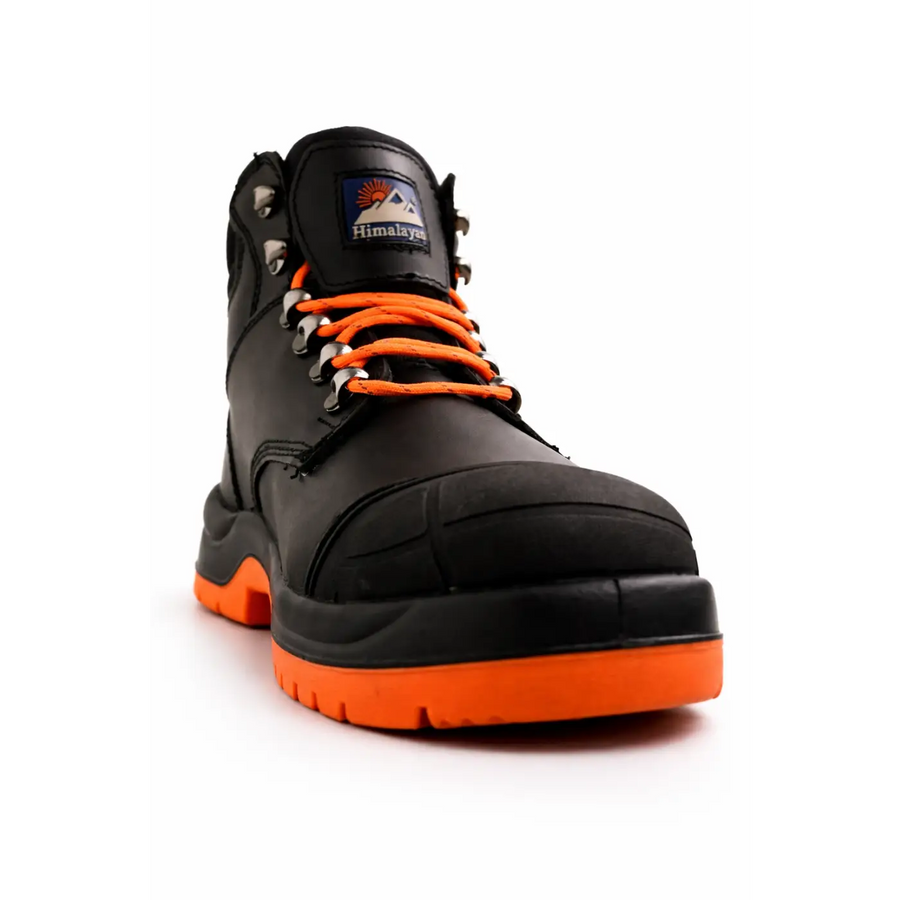 Himalayan Men’s Steel Toe Safety Work Boots – Black/Orange