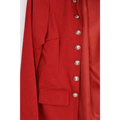 Luxury Red Tailored Blazer with Statement Buttons – Elegant Structured Jacket for Women