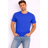 Men’s Athletic Performance T-Shirt – Royal Blue with Contrast Shoulder Stripe
