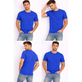 Men’s Athletic Performance T-Shirt – Royal Blue with Contrast Shoulder Stripe