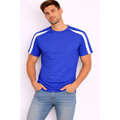 Men’s Athletic Performance T-Shirt – Royal Blue with Contrast Shoulder Stripe