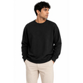 Men’s Black Crewneck Sweatshirt – Classic Fleece Pullover - Men’s Crewneck Sweatshirt