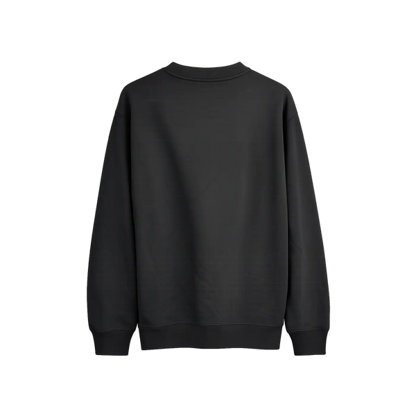 Men’s Black Crewneck Sweatshirt – Classic Fleece Pullover - Men’s Crewneck Sweatshirt