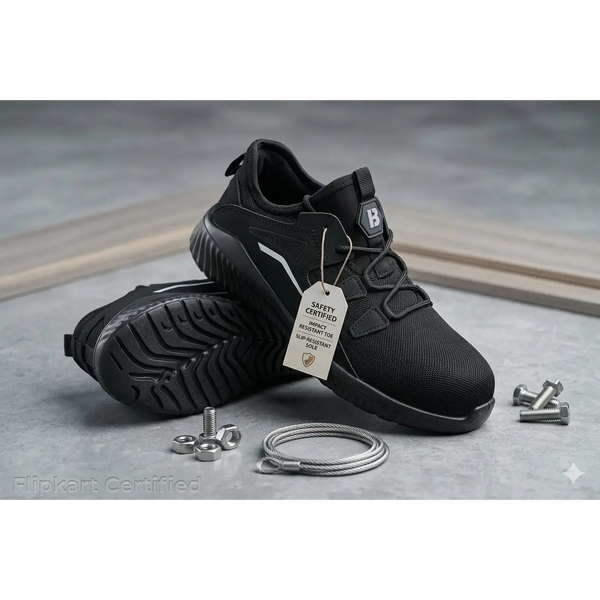 Men’s Black Lightweight Safety Work Sneakers