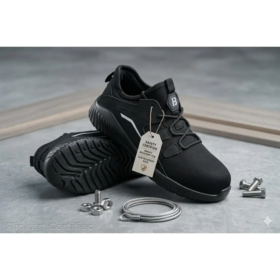 Men’s Black Lightweight Safety Work Sneakers