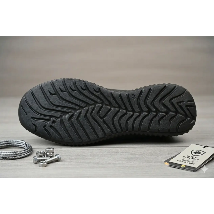 Men’s Black Lightweight Safety Work Sneakers