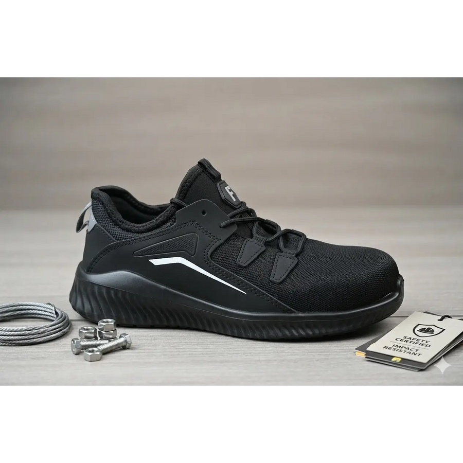 Men’s Black Lightweight Safety Work Sneakers