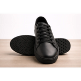 Men’s Black Minimalist Casual Sneakers – Classic Lace-Up Everyday Shoes