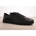 Men’s Black Minimalist Casual Sneakers – Classic Lace-Up Everyday Shoes