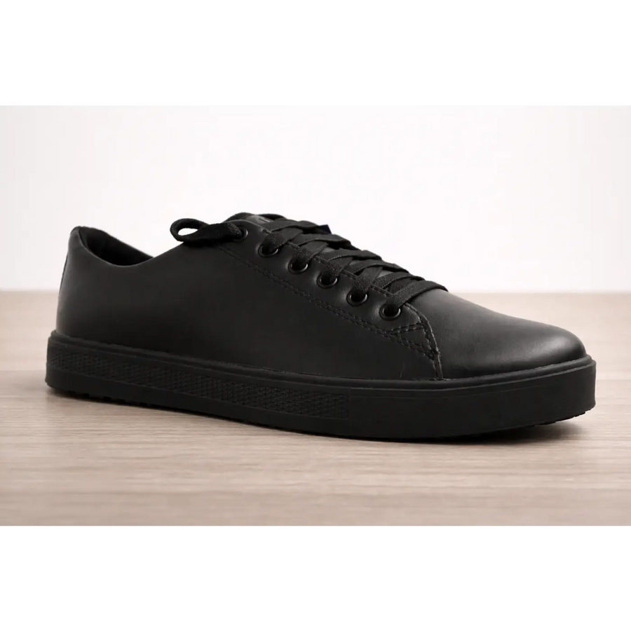 Men’s Black Minimalist Casual Sneakers – Classic Lace-Up Everyday Shoes