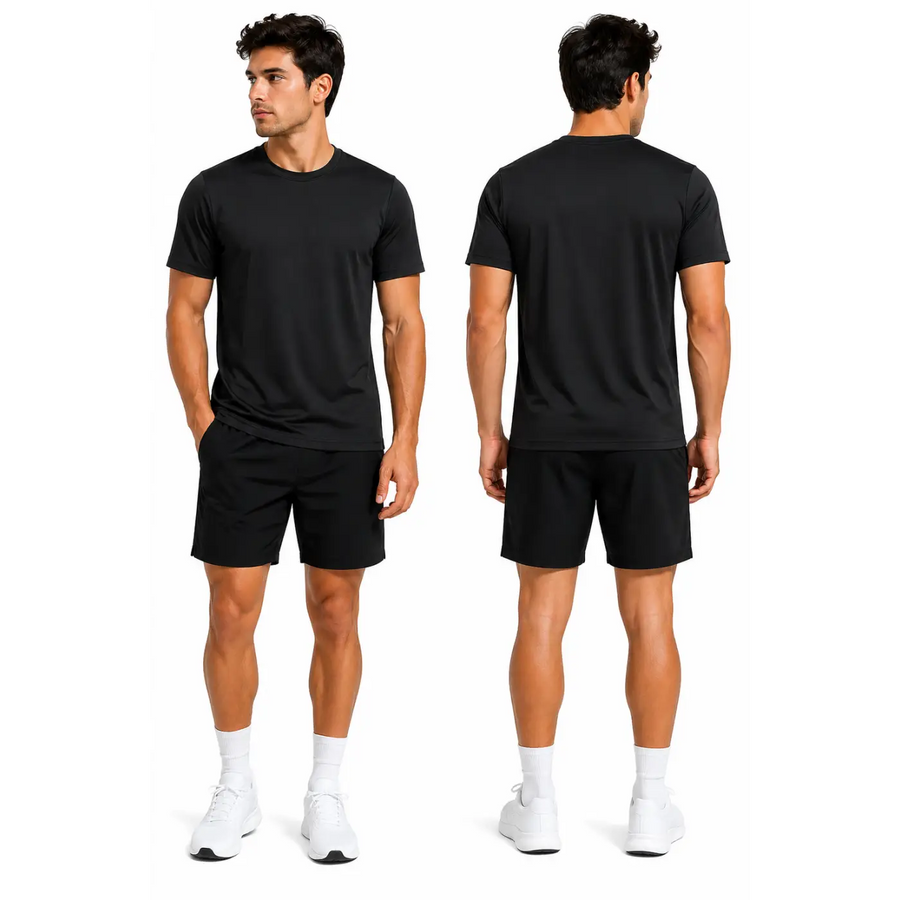 Men’s Black Performance T-Shirt – Lightweight Moisture Wicking Athletic Tee