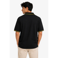 Men’s Black Polo Shirt with Yellow Contrast Trim - Men’s Polo Shirt