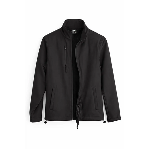 Men’s Black Softshell Jacket – Water-Resistant Zip-Up Lightweight Coat - Jackets