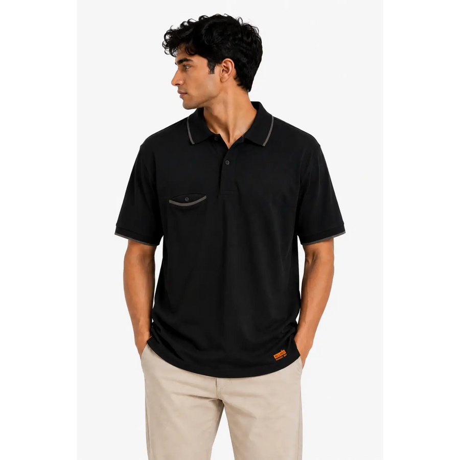 Men’s Black Utility Pocket Polo Shirt - Men’s Polo Shirt