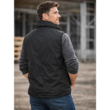 Men’s Black Utility Work Vest – Multi Pocket Heavy Duty Workwear Vest