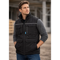 Men’s Black Utility Work Vest – Multi Pocket Heavy Duty Workwear Vest