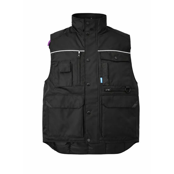 Men’s Black Utility Work Vest – Multi Pocket Heavy Duty Workwear Vest