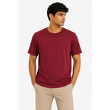 Men’s Burgundy Crew Neck T-Shirt – Soft Everyday Essential - Men’s T-Shirt