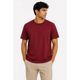 Men’s Burgundy Crew Neck T-Shirt – Soft Everyday Essential - Men’s T-Shirt