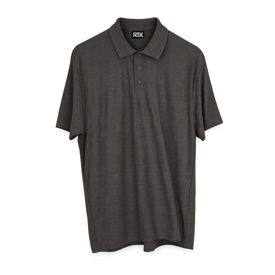 Men’s Charcoal Heather Performance Polo Shirt - Men’s Polo Shirts