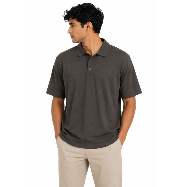 Men’s Charcoal Heather Performance Polo Shirt - Men’s Polo Shirts