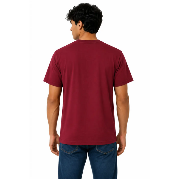 Men’s Classic Crew Neck T-Shirt – Burgundy Red - T-Shirts