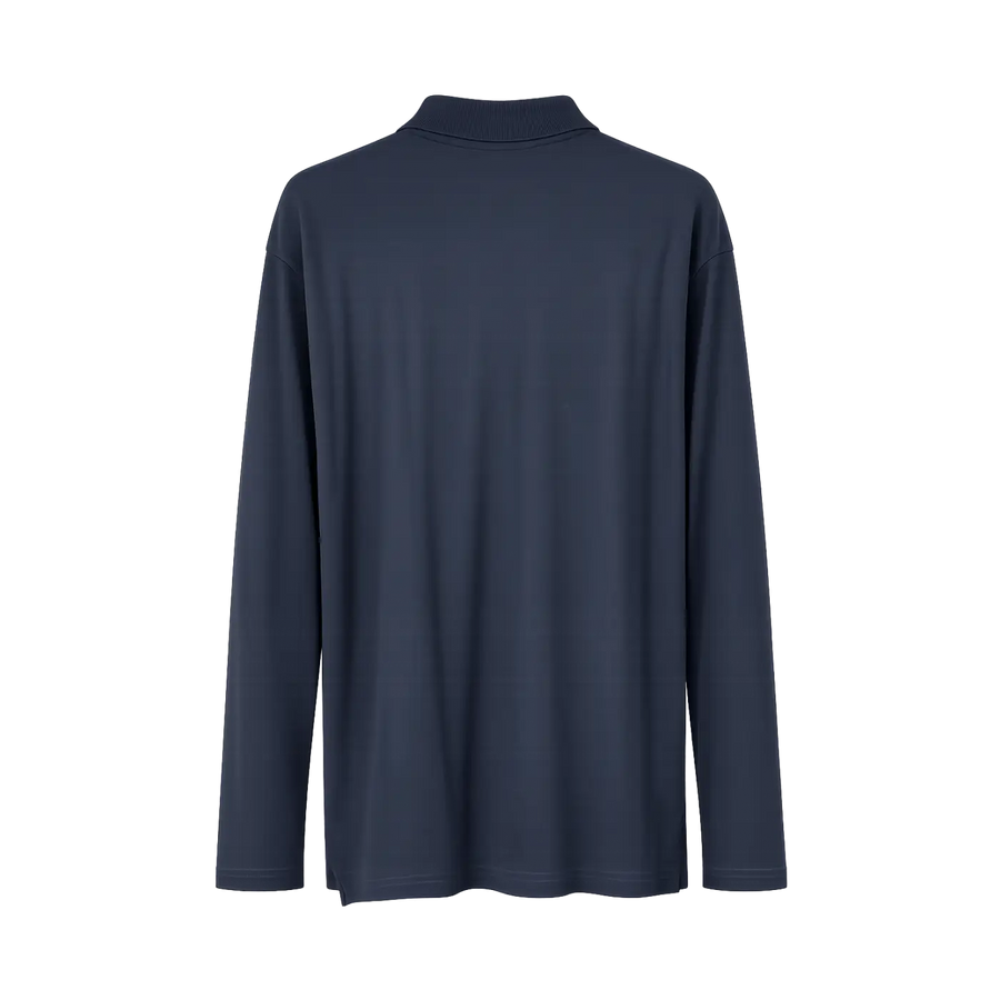 Men’s Classic Long Sleeve Polo Shirt – Navy - Men’s Polo Shirts