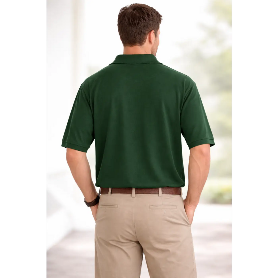 Men’s Classic Polo Shirt – Premium Cotton Short Sleeve Casual Fit (Forest Green) - Shirts / Polo Shirts