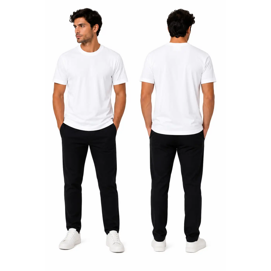 Men’s Classic White Crew Neck T-Shirt – Lightweight Everyday Essential