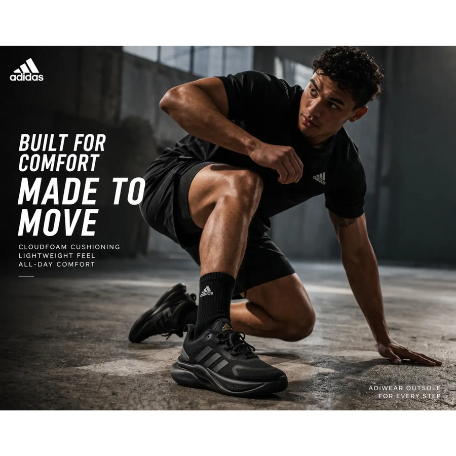 Men’s CloudFoam Comfort Running Sneakers – All-Day Lightweight Athletic Shoes (Black)