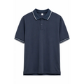 Men’s Contrast Trim Polo Shirt – Navy Blue - Men’s Polo Shirts