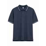 Men’s Contrast Trim Polo Shirt – Navy Blue - Men’s Polo Shirts