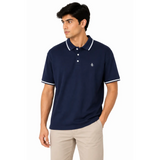 Men’s Contrast Trim Polo Shirt – Navy - Men’s Polo Shirts