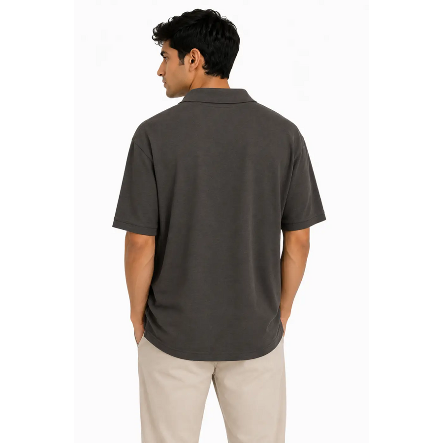 Men’s Dark Charcoal Relaxed Fit Polo Shirt - Men’s Polo Shirt