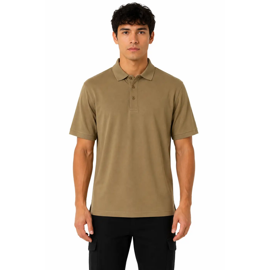 Men’s Essential Performance Polo Shirt – Khaki - Men’s Polo Shirt
