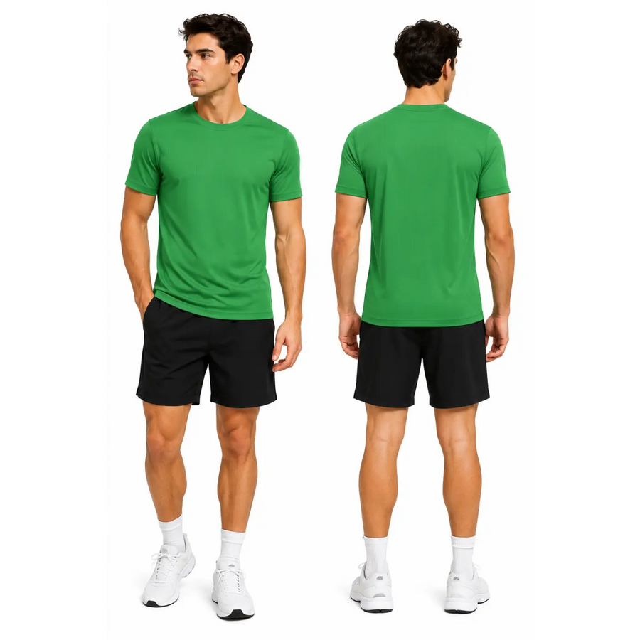 Men’s Green Performance Athletic T-Shirt – Moisture Wicking Activewear Tee