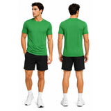 Men’s Green Performance Athletic T-Shirt – Moisture Wicking Activewear Tee