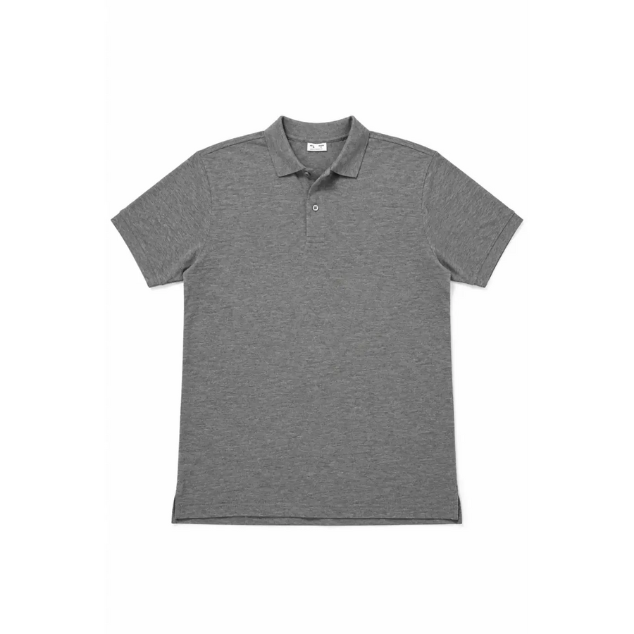 Men’s Heather Gray Performance Polo Shirt – Moisture Wicking Athletic Golf Polo