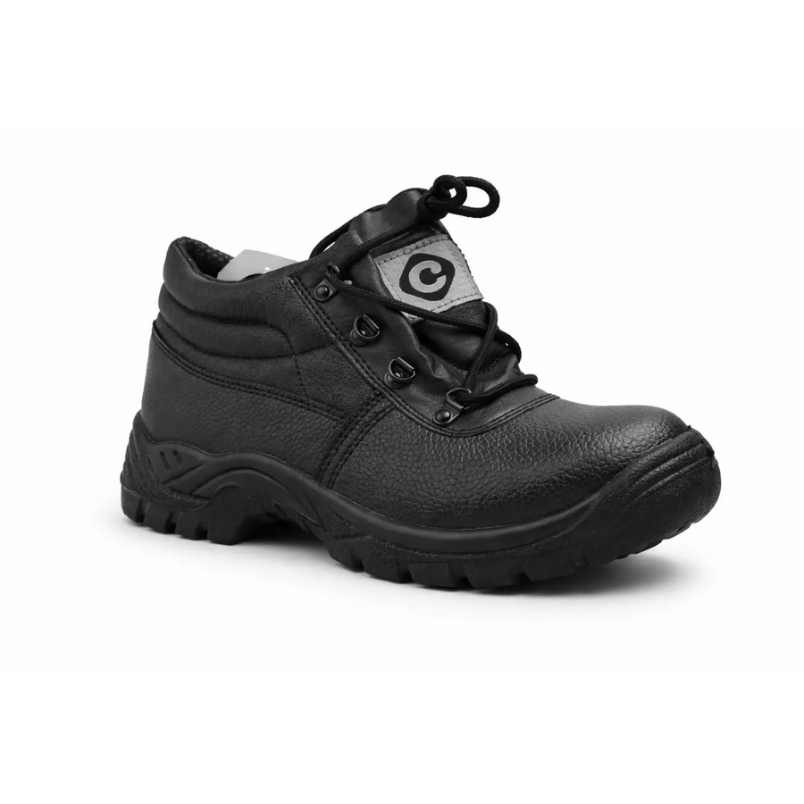 Men’s Heavy Duty Black Safety Work Boots – Steel Toe Industrial Lace-Up Boots