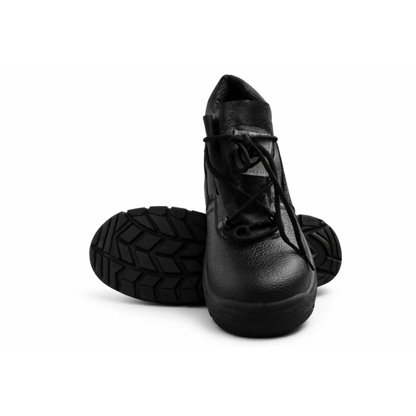 Men’s Heavy Duty Black Safety Work Boots – Steel Toe Industrial Lace-Up Boots