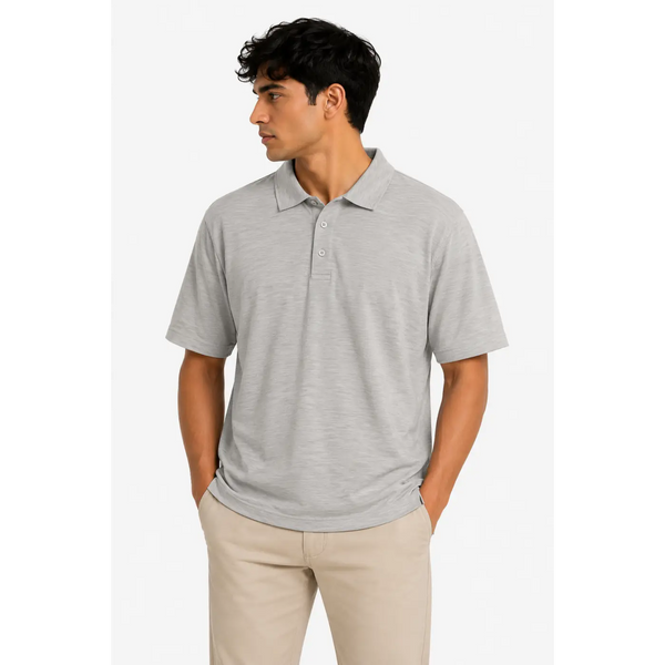 Men’s Light Grey Polo Shirt – Classic Everyday Fit - Men’s Polo Shirt