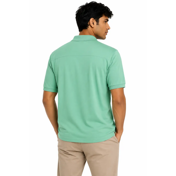 Men’s Mint Green Performance Polo Shirt – Lightweight Stretch Golf Polo - Men’s Polo Shirt