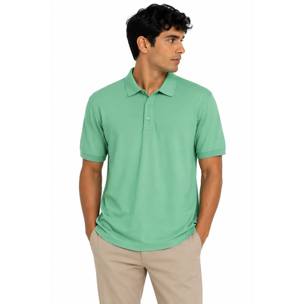 Men’s Mint Green Performance Polo Shirt – Lightweight Stretch Golf Polo - Men’s Polo Shirt