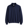 Men’s Navy Quarter-Zip Pullover Sweatshirt – Lightweight Mock Neck Fleece - Men’s Quarter-Zip Pullover Sweatshirt