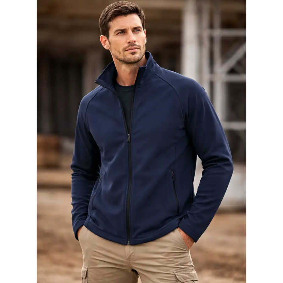 Men’s Navy Softshell Work Jacket – Lightweight Zip-Up Performance Jacket