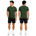 Men’s Olive Green Performance T-Shirt – Moisture Wicking Athletic Crew Neck Tee