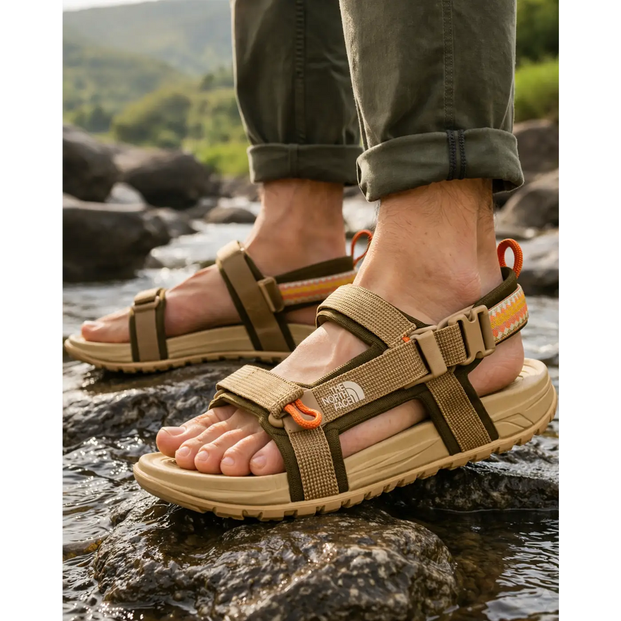 Men’s Outdoor Adventure Sandals – Lightweight Adjustable Hiking & Water-Ready Sandals (Khaki)