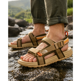 Men’s Outdoor Adventure Sandals – Lightweight Adjustable Hiking & Water-Ready Sandals (Khaki)