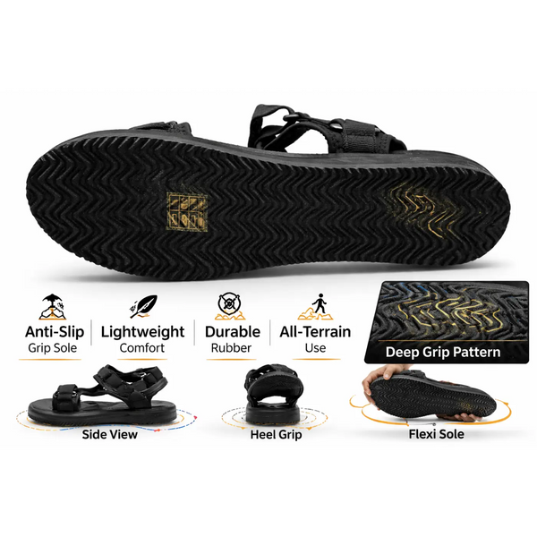 Men’s Outdoor Comfort Sandals – Anti-Slip Lightweight Adjustable Strap Sandals