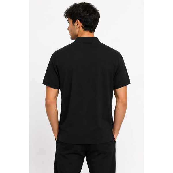 Men’s Oversized Charcoal Drop Shoulder Polo Shirt - Men’s Oversized Polo Shirt